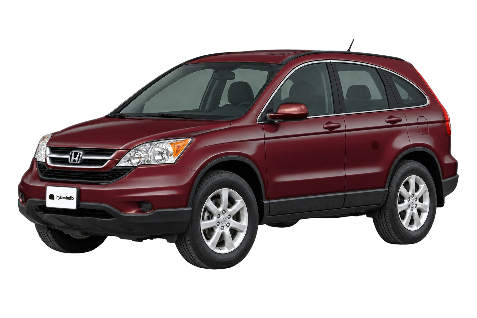 A maroon Honda CR-V, front three-quarter view — a computer-generated representation